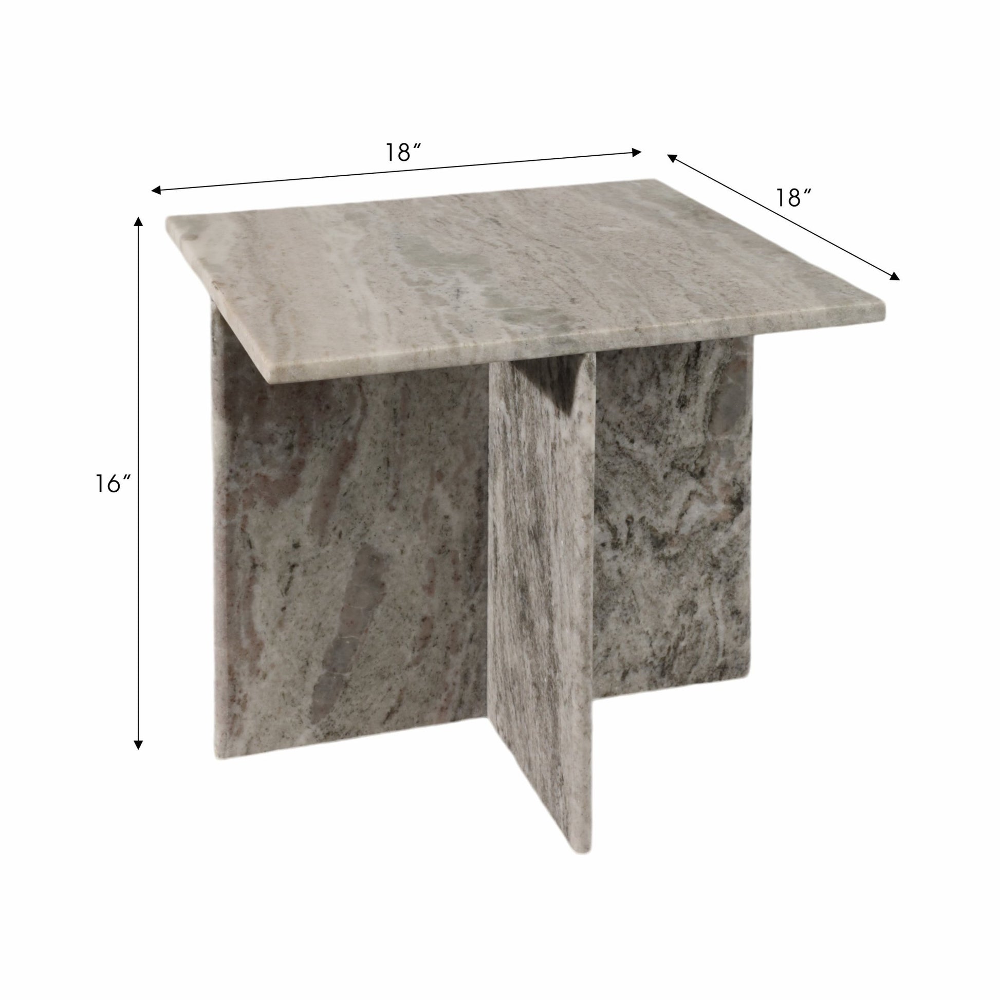 18" ROMMI LARGE MARBLE TABLE, WHITE Accent & End Tables| Sagebrook Home