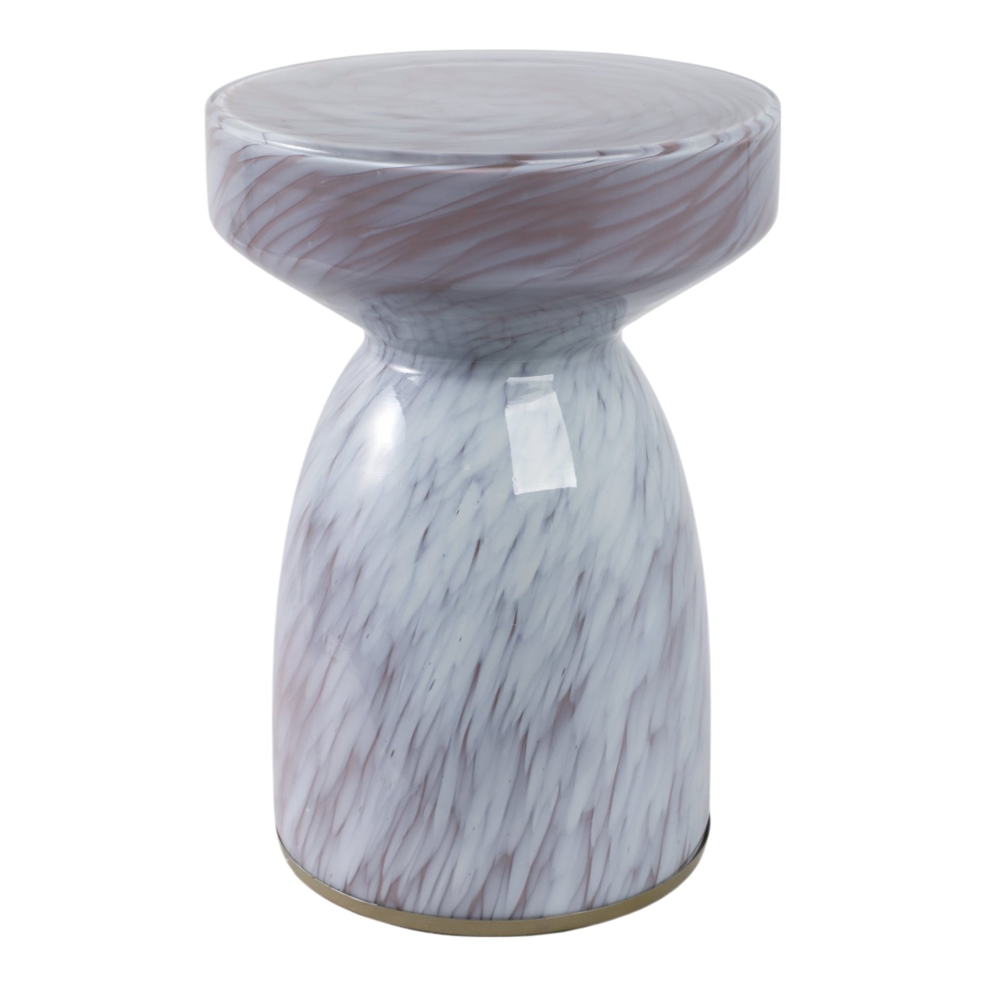 18" Rosario Small Art Glass Table, Pink Accent & End Tables| Sagebrook Home