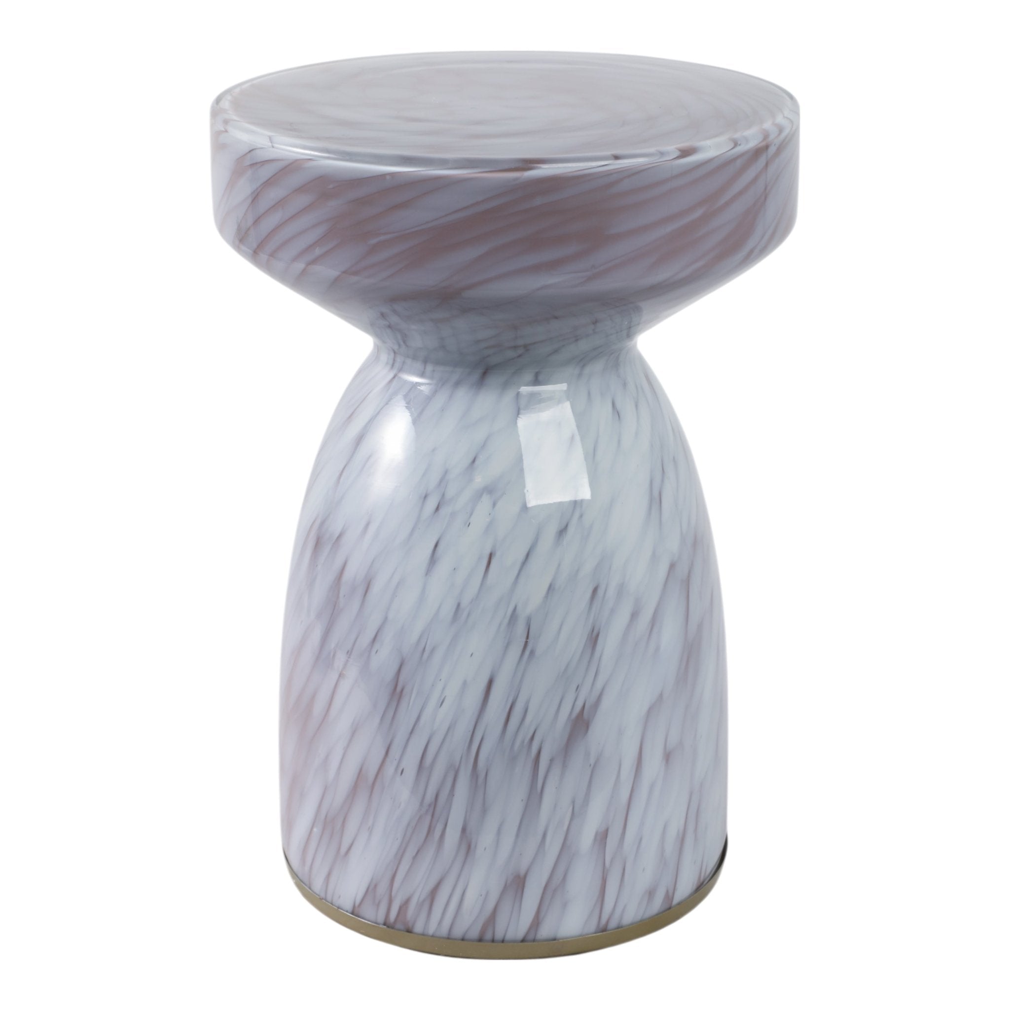 18" Rosario Small Art Glass Table, Pink Accent & End Tables| Sagebrook Home