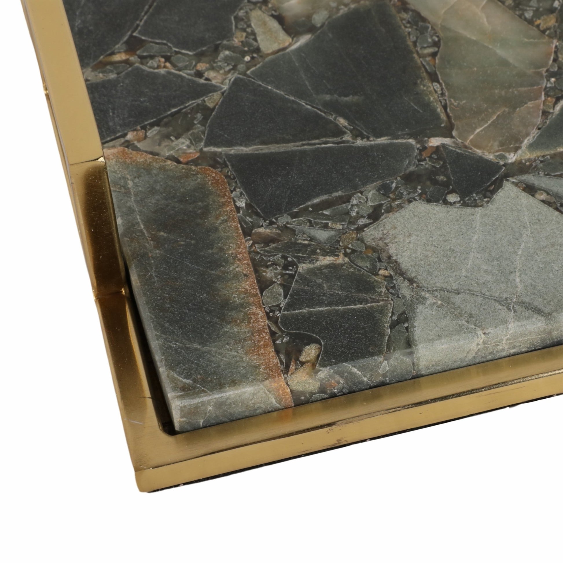 18" TIMOR GREEN SMALL AGATE TRAY Tray| Sagebrook Home