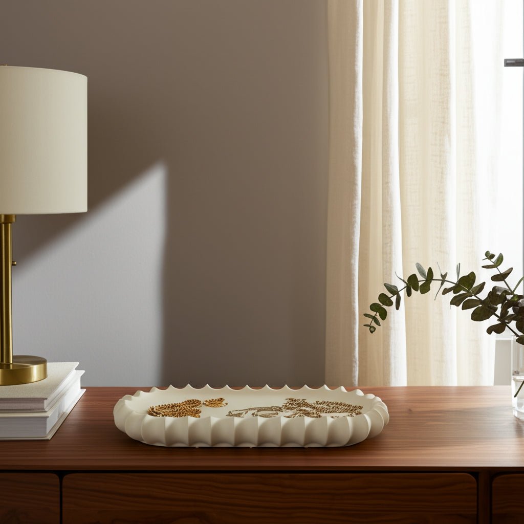 18" Tivia Ceramic Tray Table Decors| Sagebrook Home