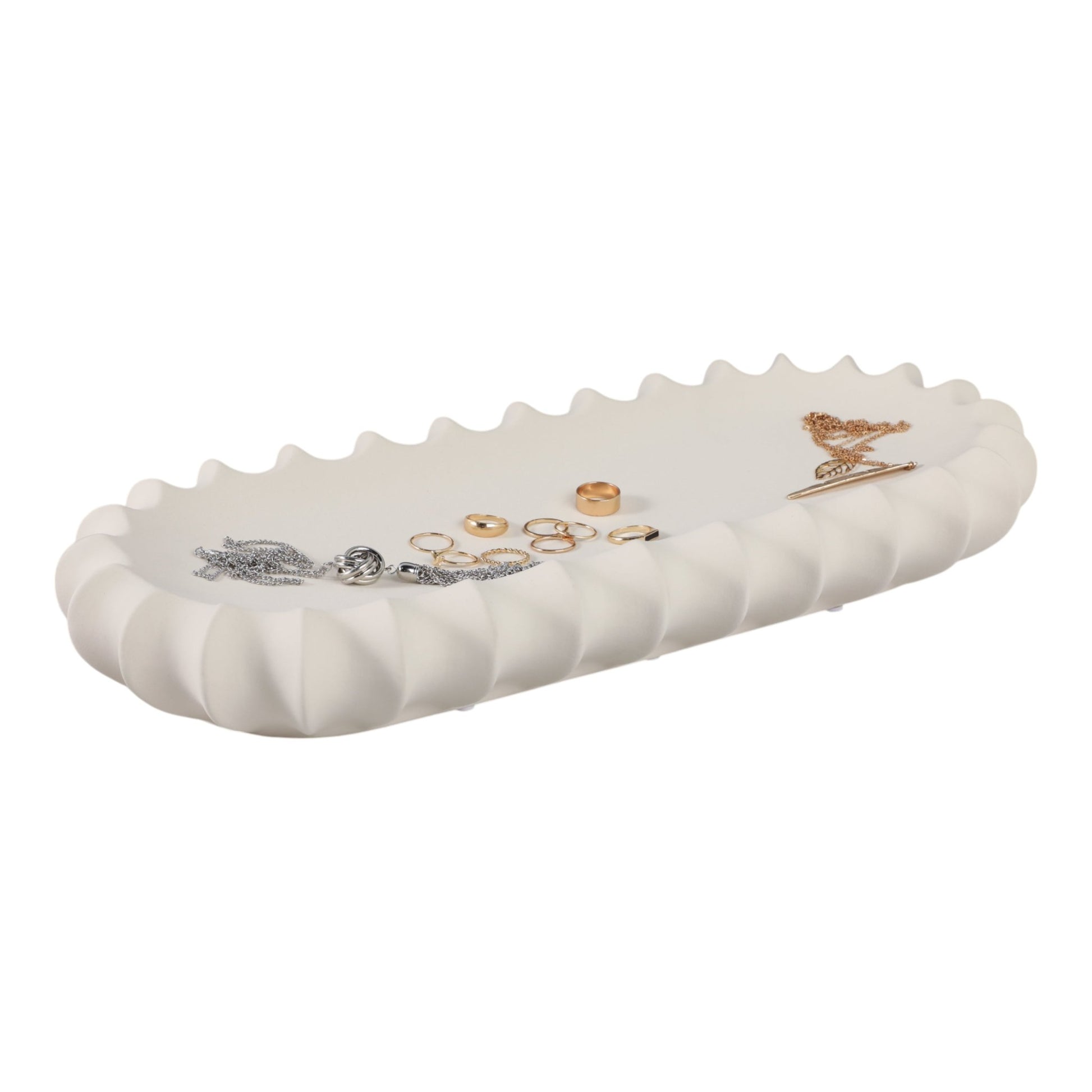 18" Tivia Ceramic Tray Table Decors| Sagebrook Home
