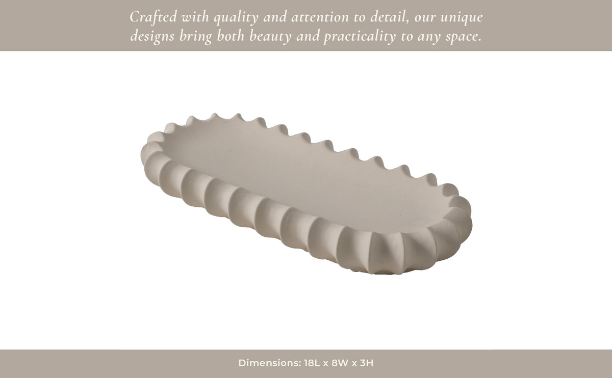 18" Tivia Ceramic Tray Table Decors| Sagebrook Home