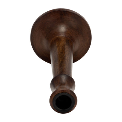 WOOD, 9H RUSTIC TAPER CANDLEHOLDER, DK BRWN