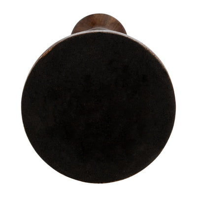 WOOD, 9H RUSTIC TAPER CANDLEHOLDER, DK BRWN