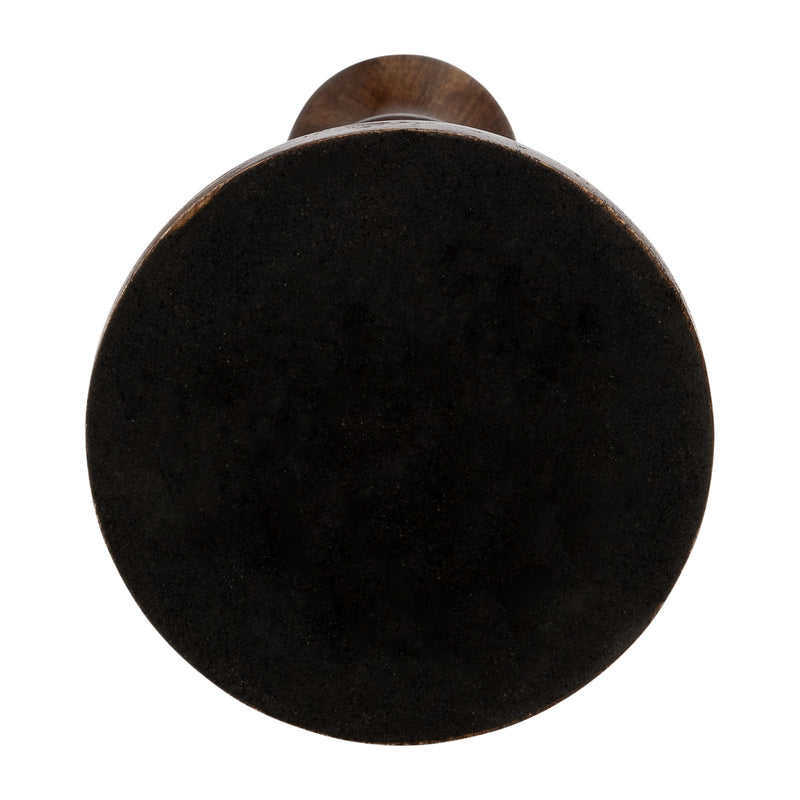 WOOD, 9H RUSTIC TAPER CANDLEHOLDER, DK BRWN