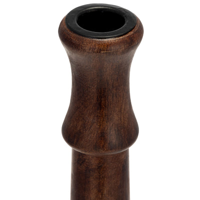 WOOD, 12H RUSTIC TAPER CANDLEHOLDER, DK BRWN