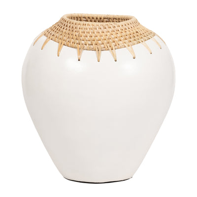 TERRACOTTA, 12H VASE, WHITE/BROWN