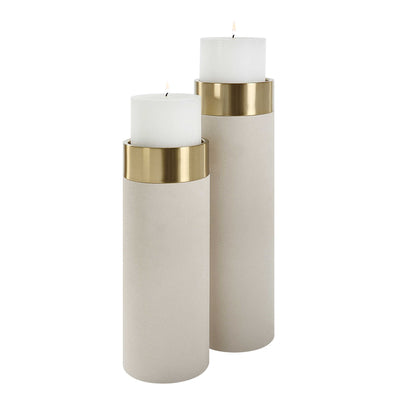 Wessex Candleholders, White, S/2
