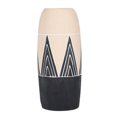 PORCELAIN, 12 TAHOE VASE, BLUE/NATURAL