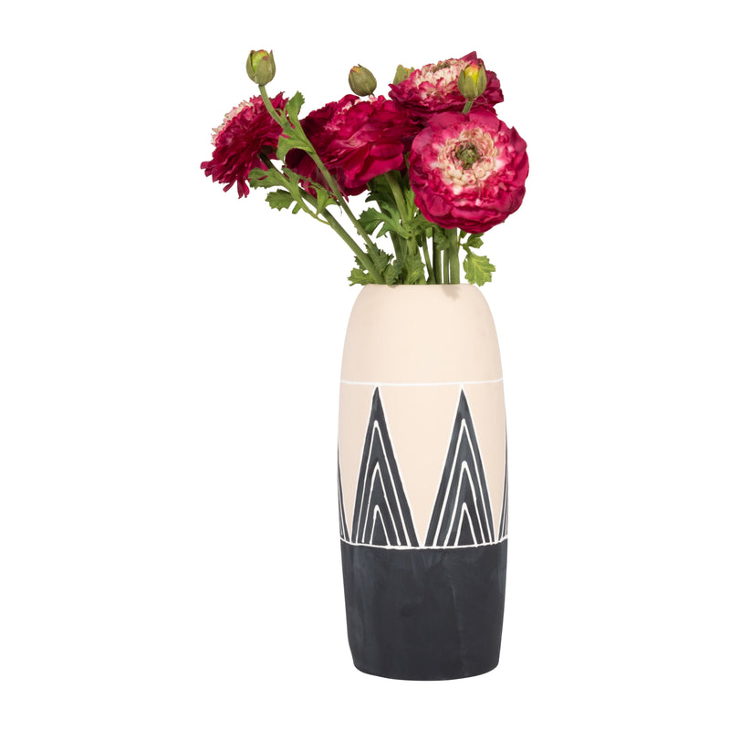 PORCELAIN, 12 TAHOE VASE, BLUE/NATURAL