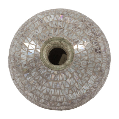 GLASS, 24 MOSAIC VASE, BROWN QUARTZ