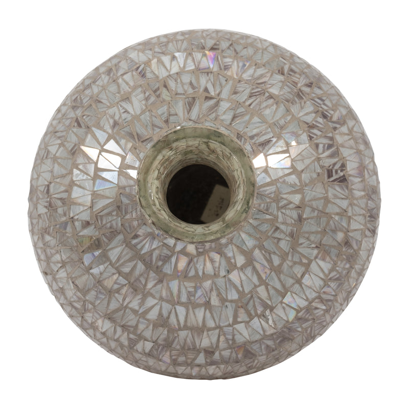 GLASS, 24 MOSAIC VASE, BROWN QUARTZ