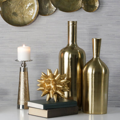 18.5" METAL VASE, GOLD - Al Rugaib Furniture