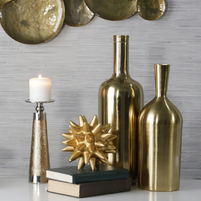 18.5" METAL VASE, GOLD - Al Rugaib Furniture