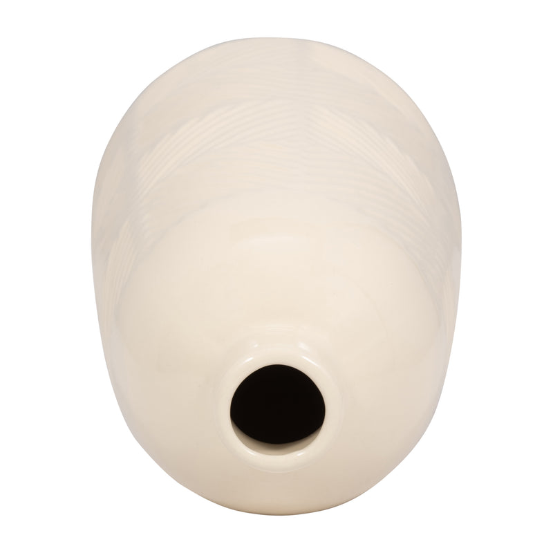 CER, 14 TEXTURED LINES VASE, COTTON