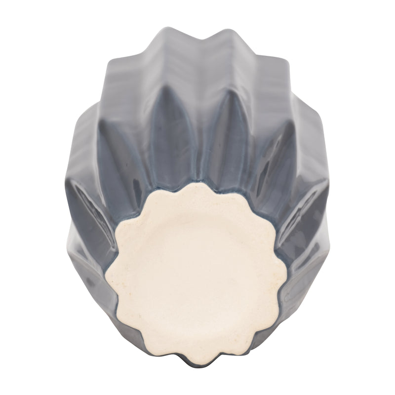 CER, 16 FLUTED VASE, NAVY