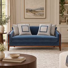 AlReem Blue Velvet Sofa 179cm