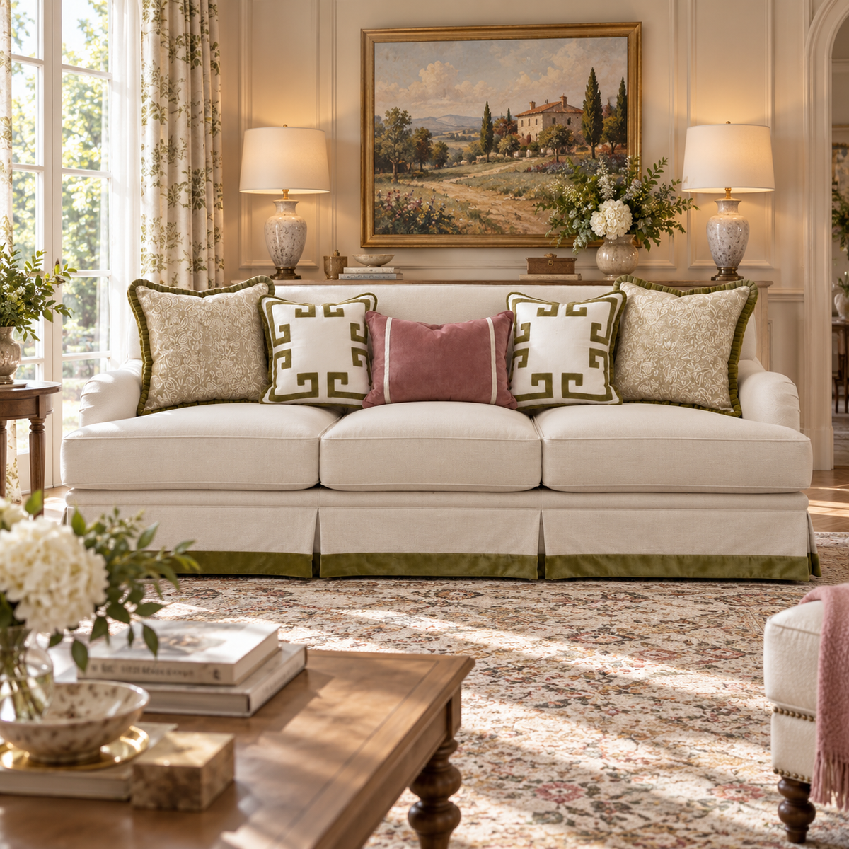 Alpine Retreat White Sofa 224cm
