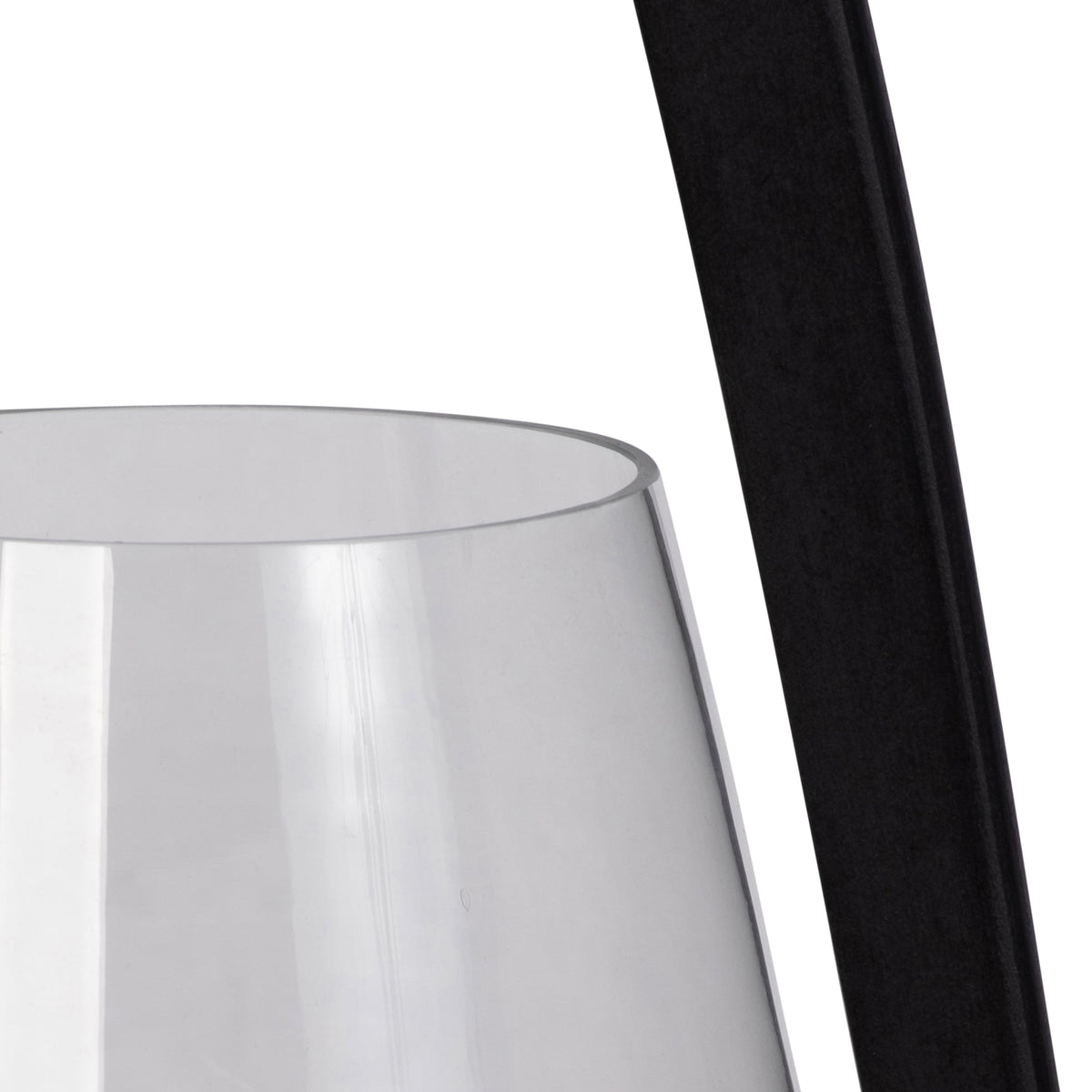 18"H GLASS LANTERN W/ WOOD HANDLE, BLACK Candle Holders| Sagebrook Home