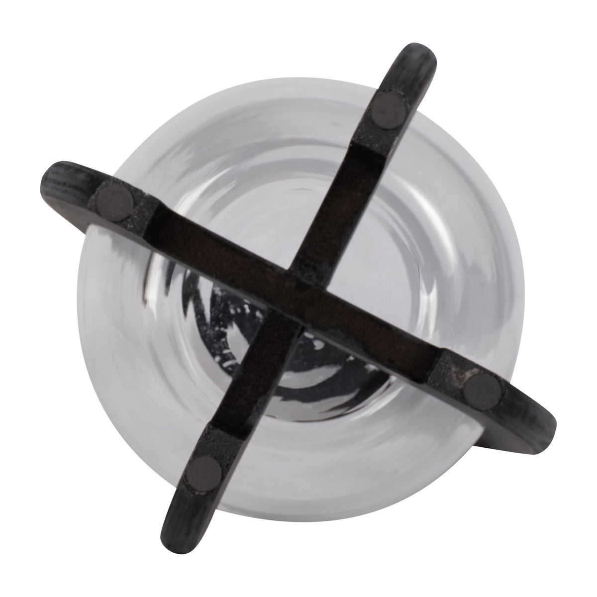 18"H GLASS LANTERN W/ WOOD HANDLE, BLACK Candle Holders| Sagebrook Home