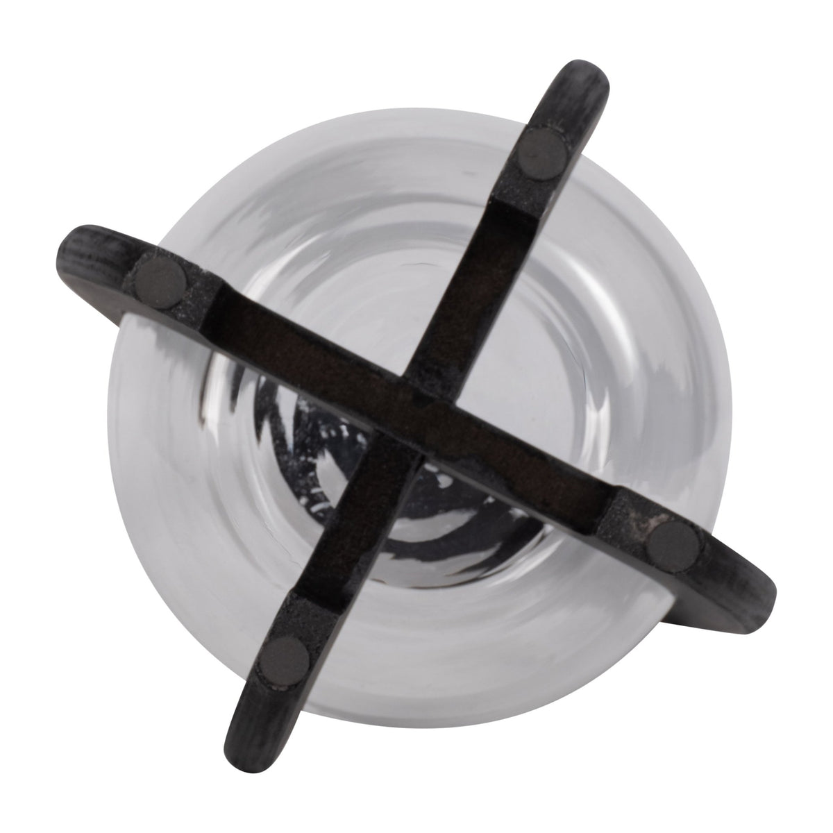 18"H GLASS LANTERN W/ WOOD HANDLE, BLACK Candle Holders| Sagebrook Home