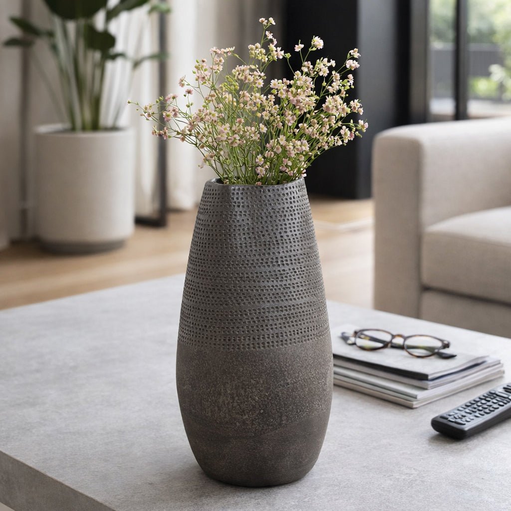 18x10" Pierced Clay Vase, Brown Vases and Jars| Sagebrook Home