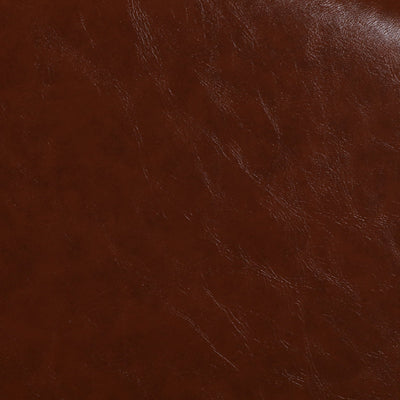 18x18" Faux Leather Ottoman With Wood Base, Brown - Al Rugaib Furniture