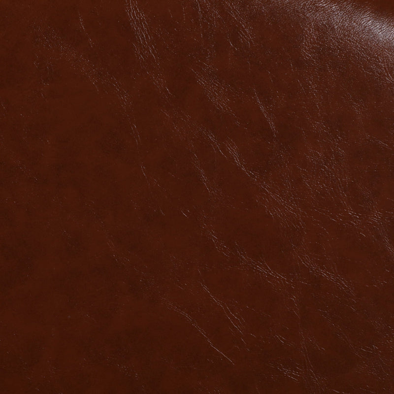 18x18" Faux Leather Ottoman With Wood Base, Brown - Al Rugaib Furniture