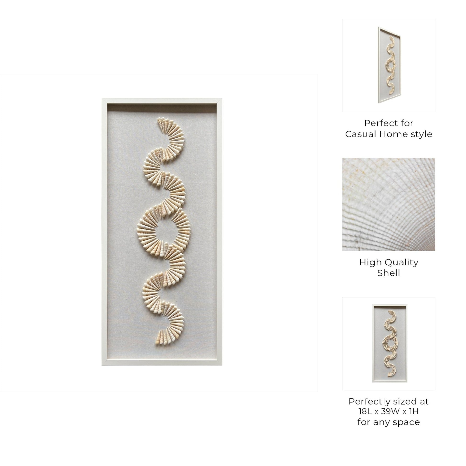18x40 Atlantis Shell Shadowbox Art Wall Art| Sagebrook Home