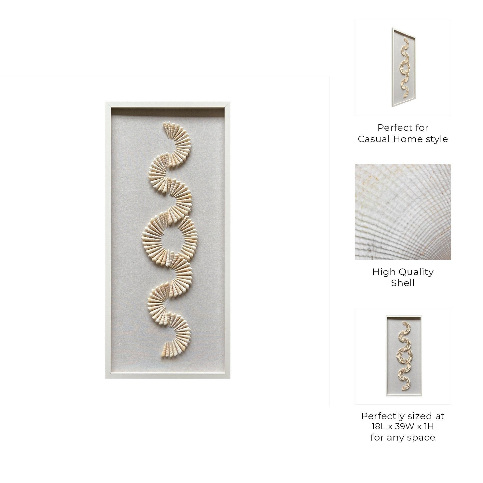 18x40 Atlantis Shell Shadowbox Art Wall Art| Sagebrook Home