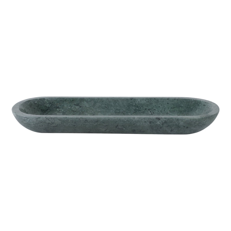 18X6" OVAL MARBLE BOWL, GREEN - Al Rugaib Furniture