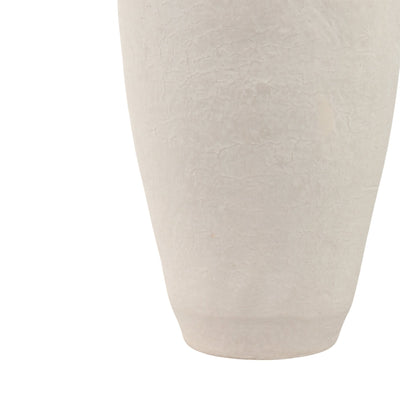 18x9" Paper Mache Floor Vase, White - Al Rugaib Furniture
