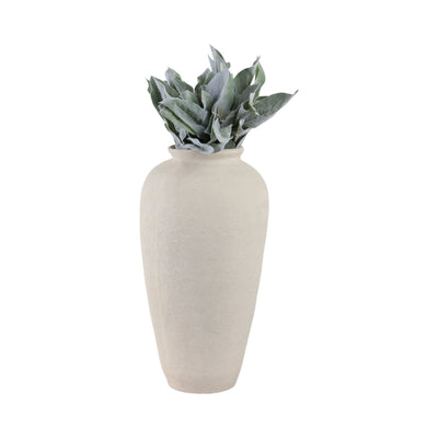18x9" Paper Mache Floor Vase, White - Al Rugaib Furniture