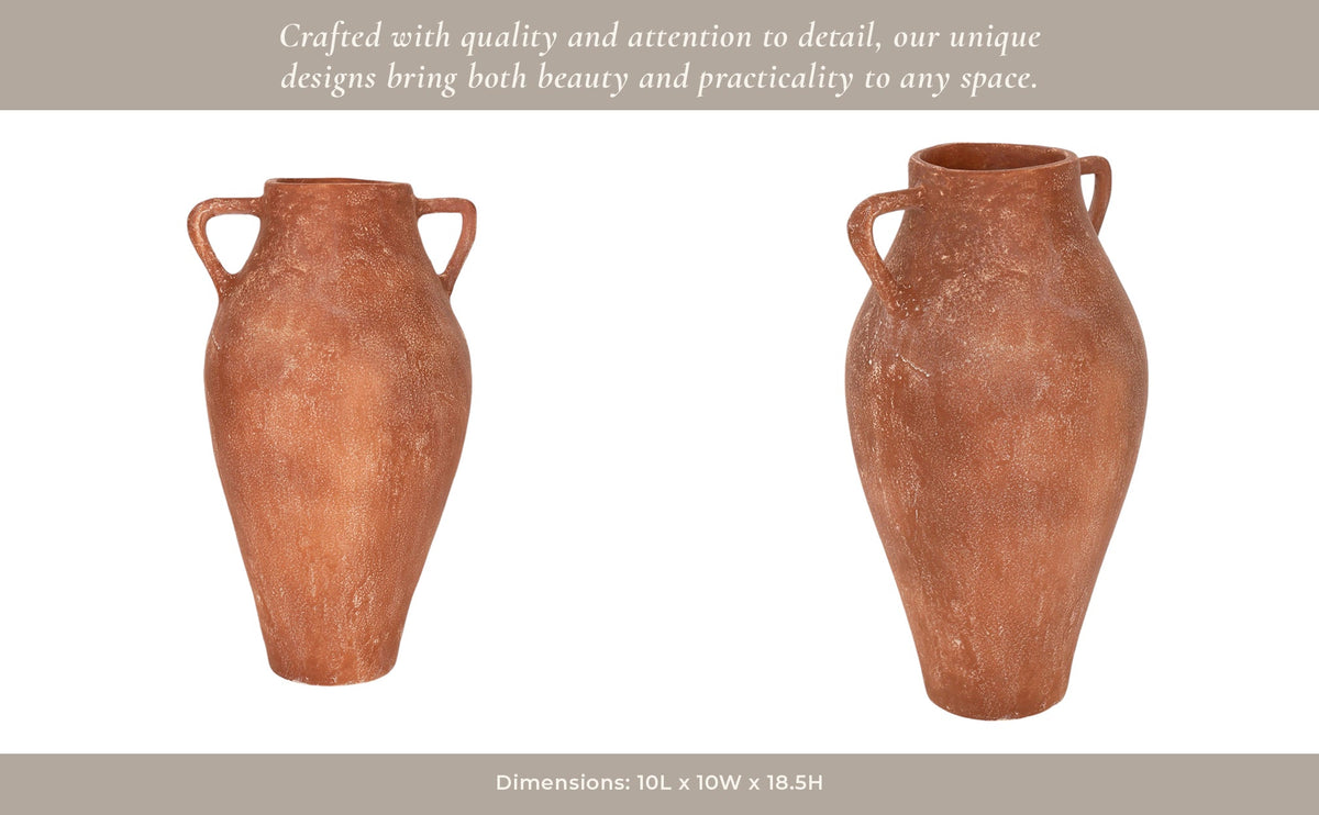 19" Albans Faux Terracotta Eco-mix Vase Vases and Jars| Sagebrook Home