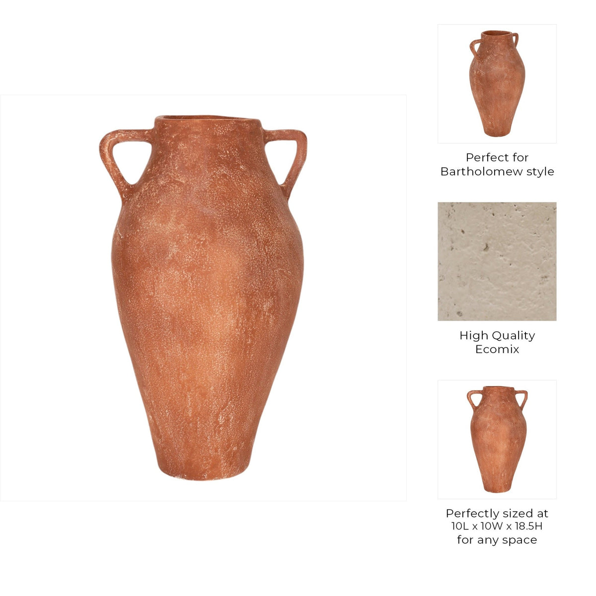 19" Albans Faux Terracotta Eco-mix Vase Vases and Jars| Sagebrook Home