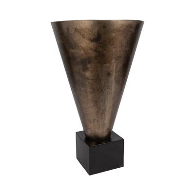 19" Cassendra Large Metal Vase, Gold - Al Rugaib Furniture