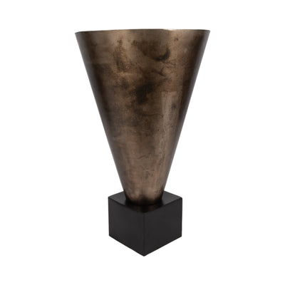 19" Cassendra Large Metal Vase, Gold - Al Rugaib Furniture