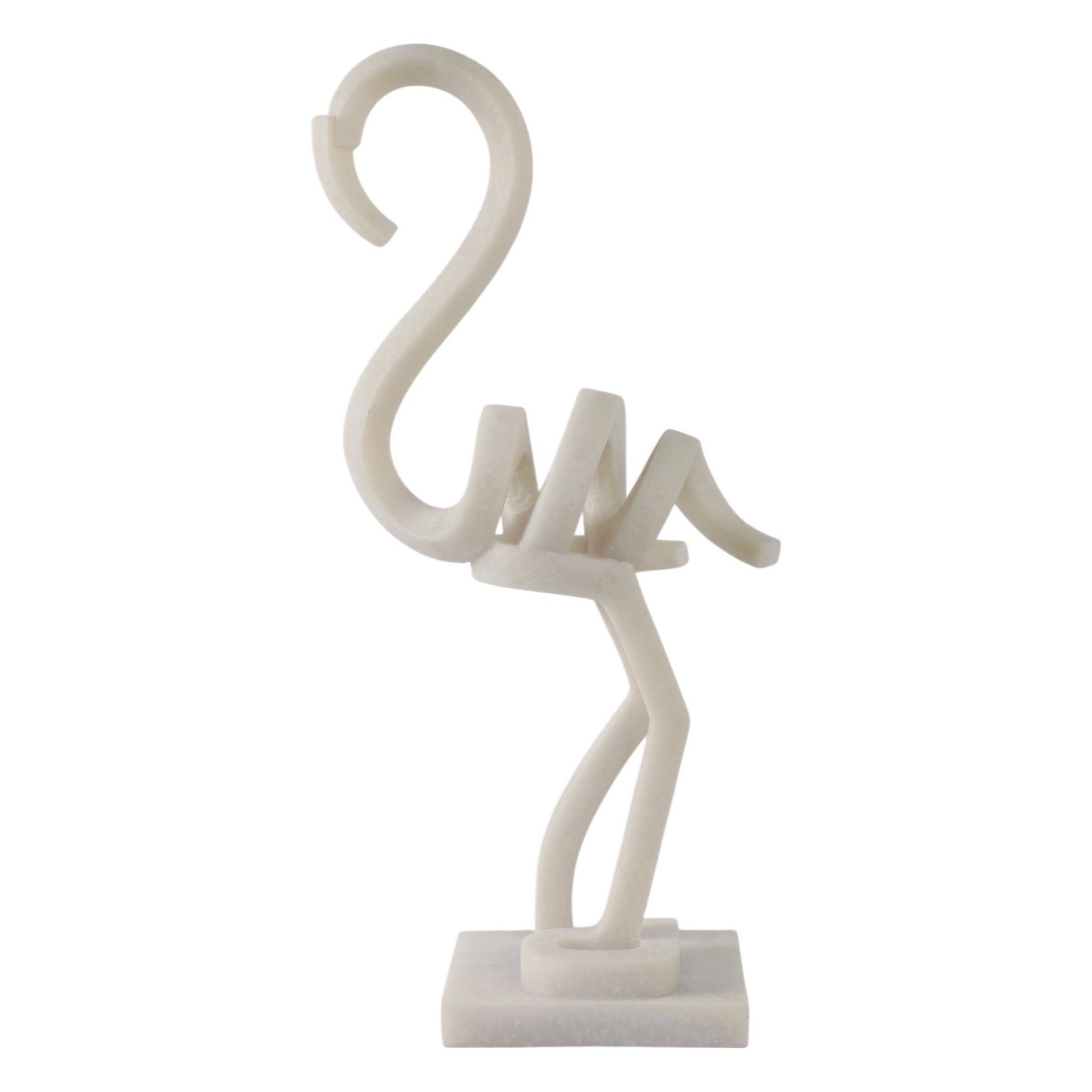 19" Clearmont Quartz Resin Flamingo, White Table Decors| Sagebrook Home