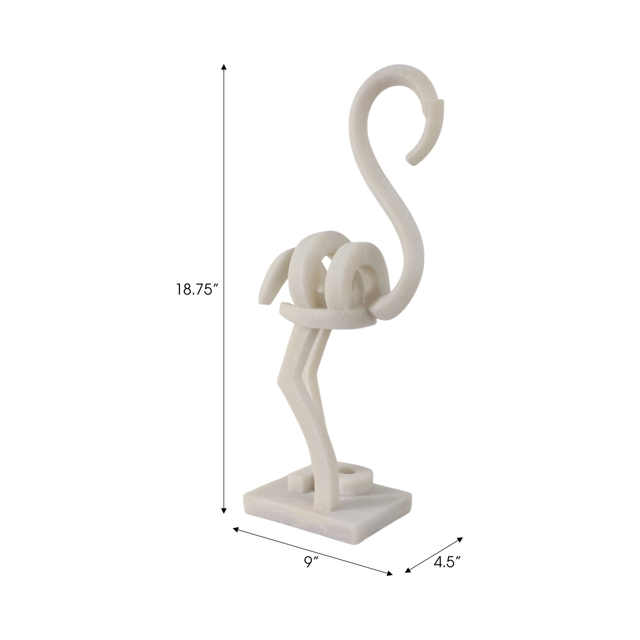 19" Clearmont Quartz Resin Flamingo, White Table Decors| Sagebrook Home