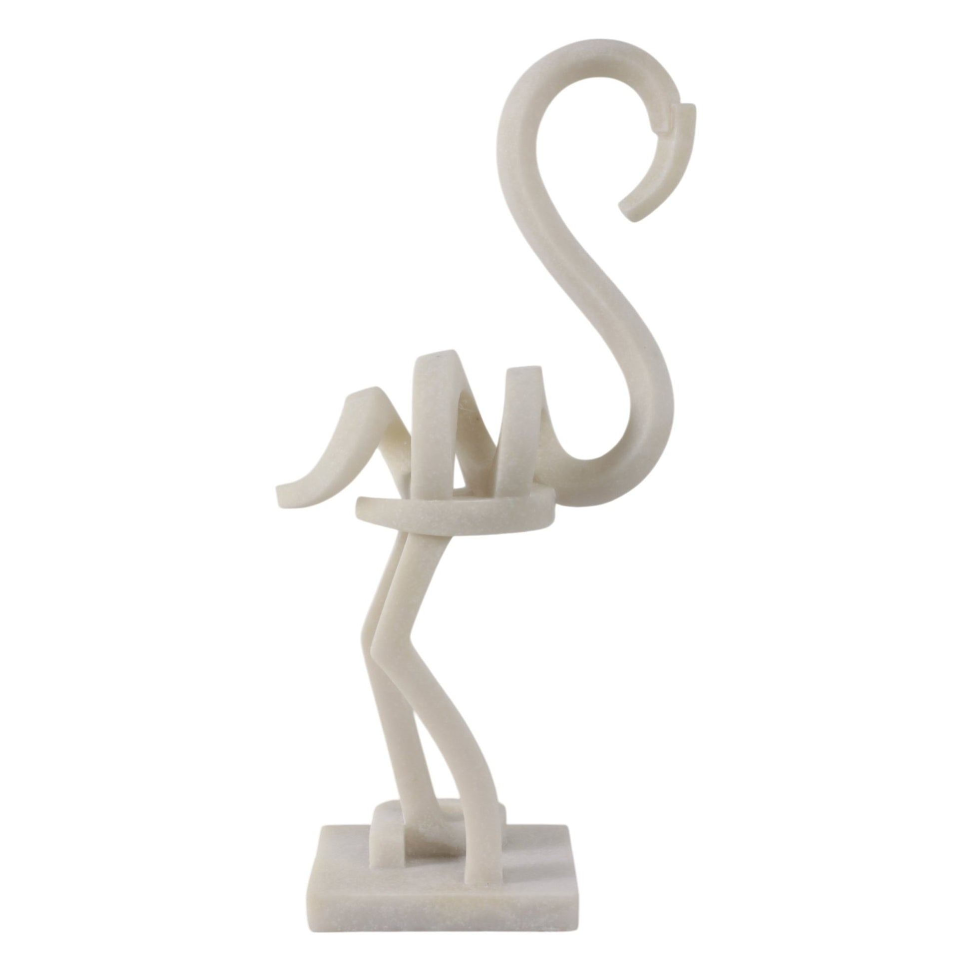 19" Clearmont Quartz Resin Flamingo, White Table Decors| Sagebrook Home
