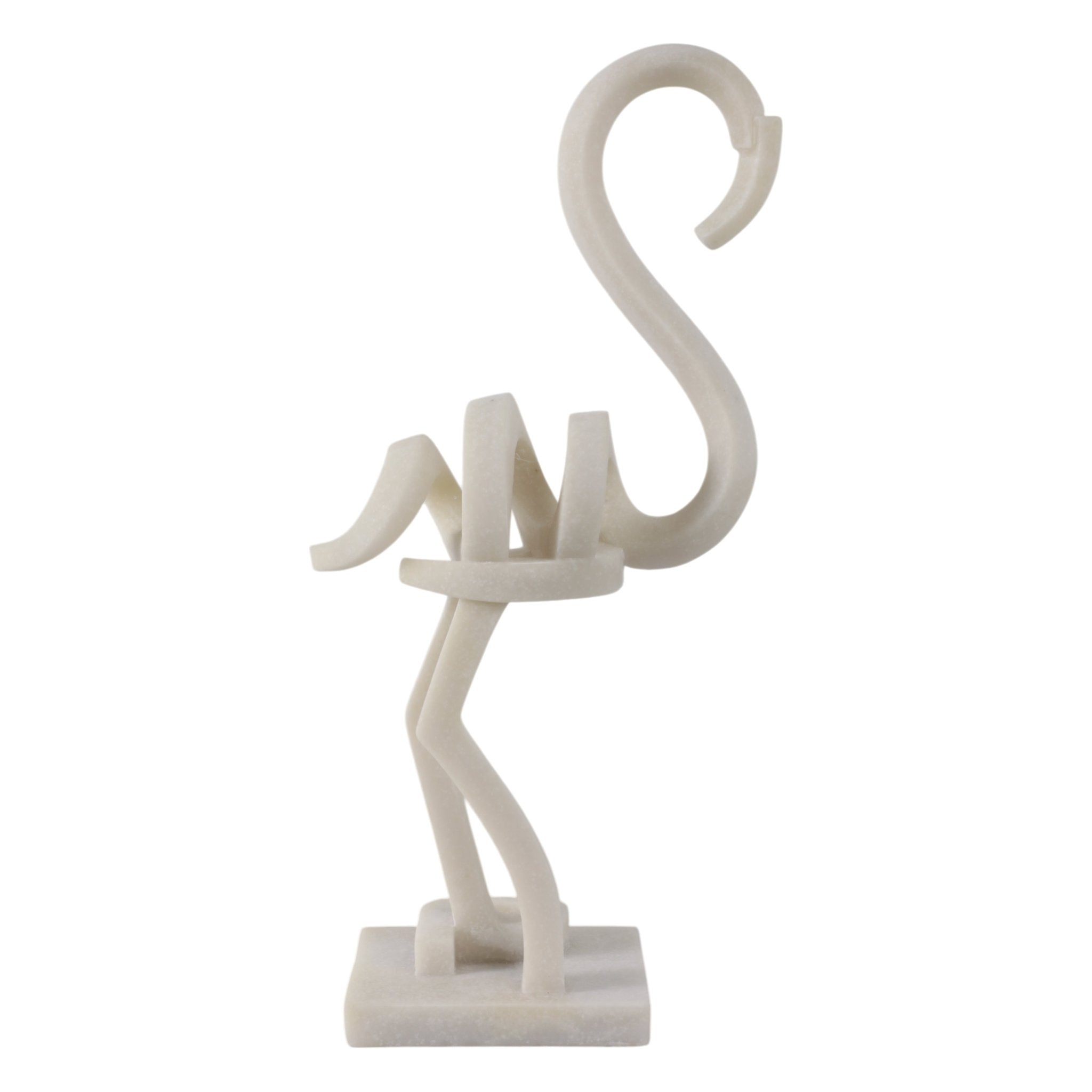 19" Clearmont Quartz Resin Flamingo, White Table Decors| Sagebrook Home