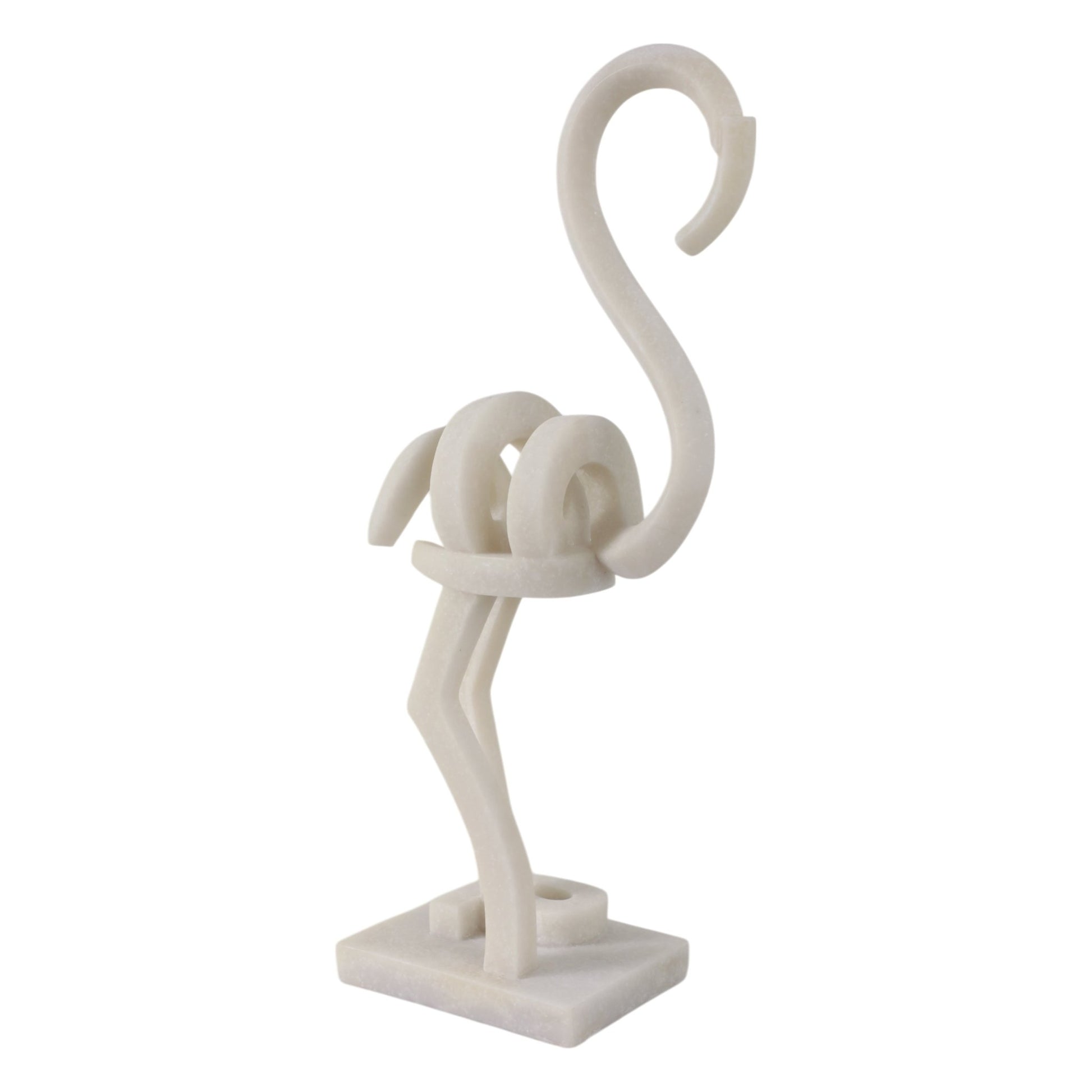 19" Clearmont Quartz Resin Flamingo, White Table Decors| Sagebrook Home