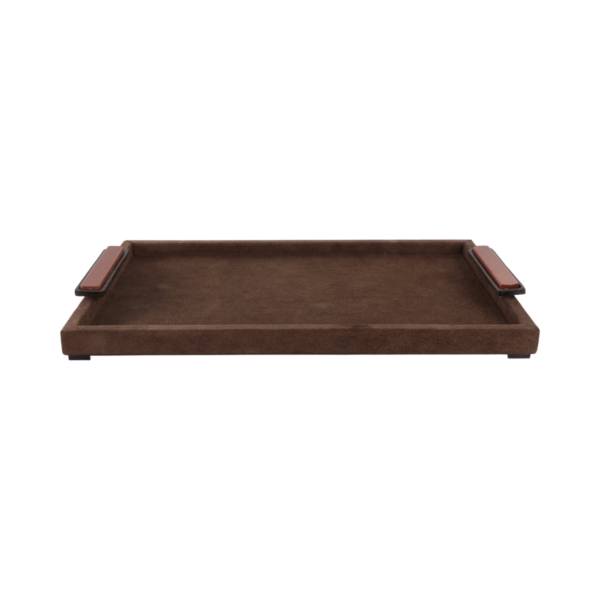19" Delrio Suede & Gold Gemstone Hardware Tray Table Decors| Sagebrook Home