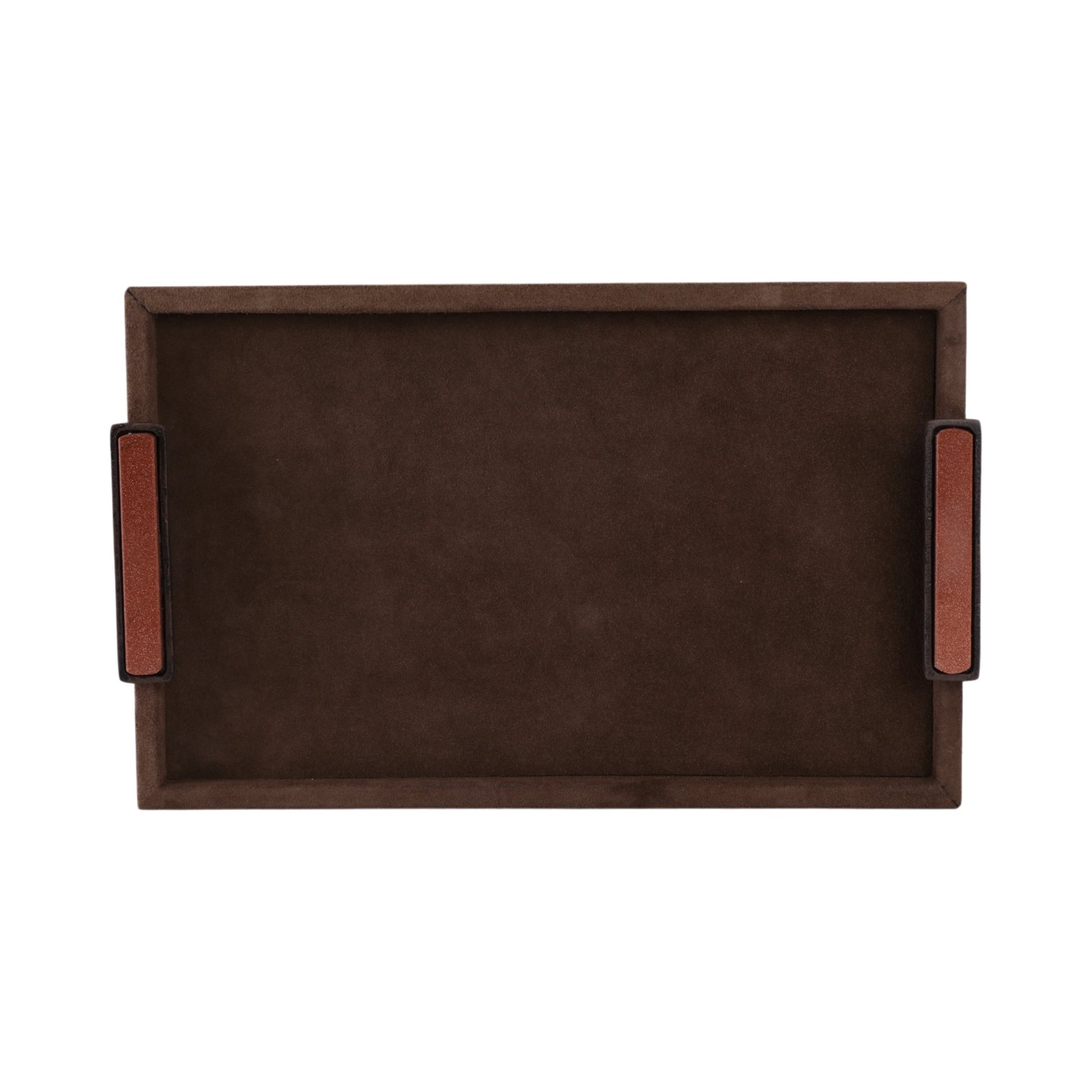 19" Delrio Suede & Gold Gemstone Hardware Tray Table Decors| Sagebrook Home