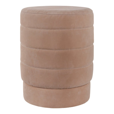 19" Felix Taupe Suede Ottoman Stool - Al Rugaib Furniture