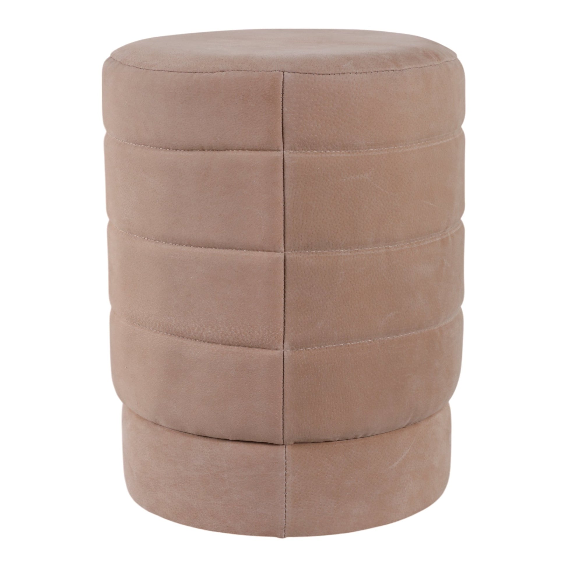 19" Felix Taupe Suede Ottoman Stool Ottomans| Sagebrook Home