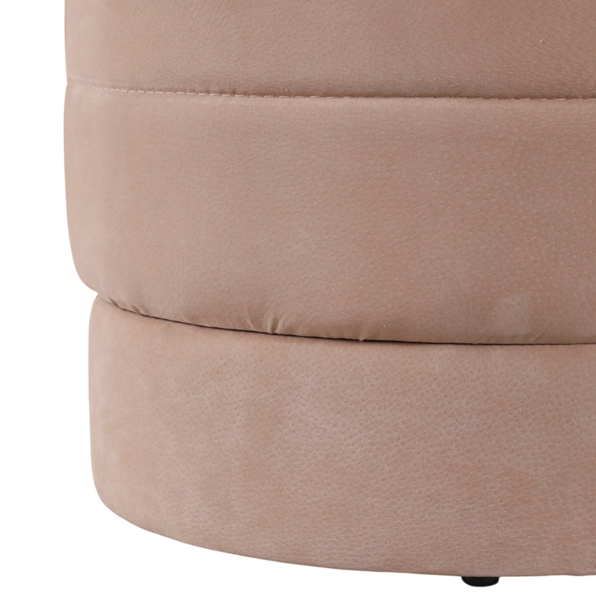 19" Felix Taupe Suede Ottoman Stool Ottomans| Sagebrook Home