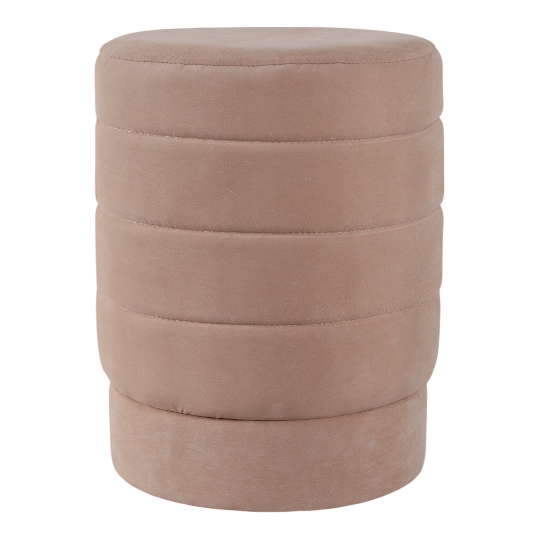 19" Felix Taupe Suede Ottoman Stool Ottomans| Sagebrook Home