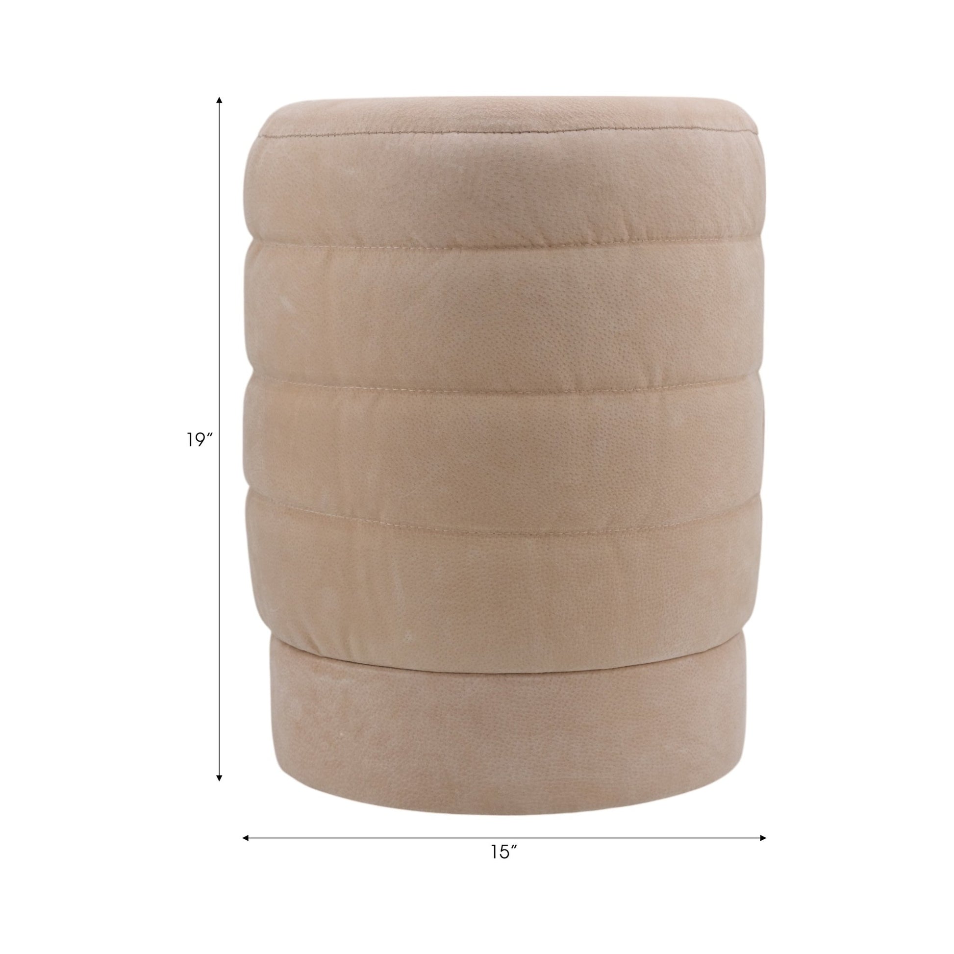 19" Felix Taupe Suede Ottoman Stool Ottomans| Sagebrook Home